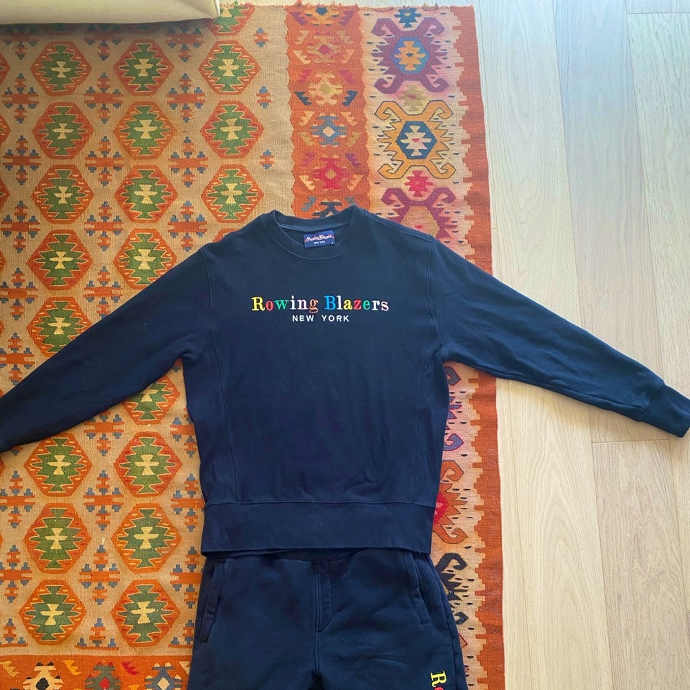 Rowing Blazers Black Spellout Crewneck